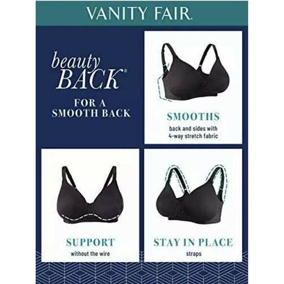 NWT Vanity Fair 71380 Full Figure Back Smoothing Wireless Bra Neutral 40DDD - Picture 6 of 6